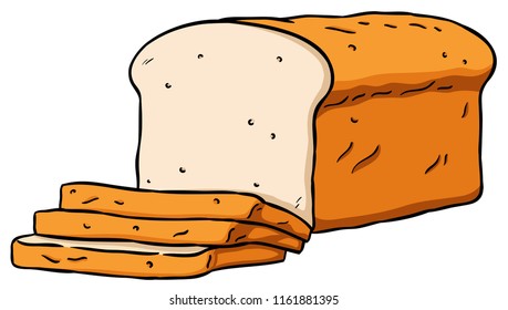 Vector Cartoon Sliced Loaf Bread