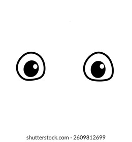 Vector cartoon of small twin eyes, ideal for cute characters, funny face design, comics, and children's content.