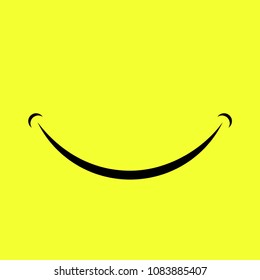 Logo de sonrisa vectorial aislado en fondo amarillo