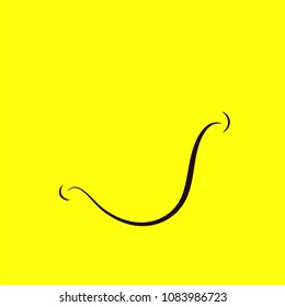 Vector Cartoon Smile Logo Isolated on Yellow Background