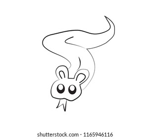 Vector cartoon Snake Isolated On White Background