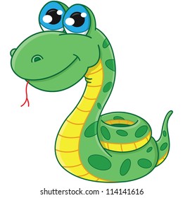 vector cartoon snake. symbol 2013