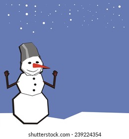 Vector cartoon Snowman