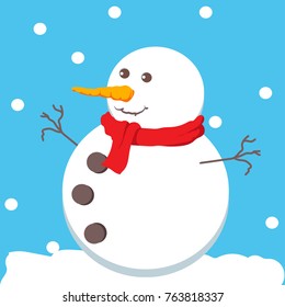 vector cartoon snowman illustration