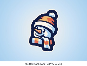Plantilla de logotipo de mascota Snowman para vectores