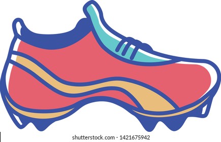 Vector Cartoon Soccer Footwear Icon Illustration Isolated