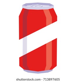 Vector Cartoon Soda Can Isolated On White Background