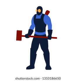 Vector Cartoon Soldier Video Game Character Isolated