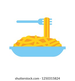 Vector Cartoon Spaghetti Icon Isolated On White Background