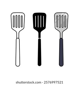 Vector Cartoon Spatula Flat Illustration