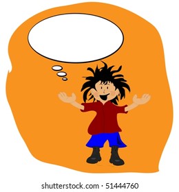 Vector Cartoon with Speech Balloon, add your own text