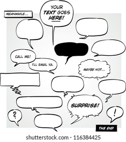 vector cartoon speech balloons - add your own text!