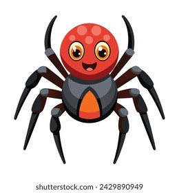 Vector of cartoon spider illustration on white