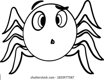 Vector cartoon spider.Cute little spider character, hand drawn vector illustration.Educational Game for Kids.Can be used for t-shirt print, kids wear, baby shower, nursery.