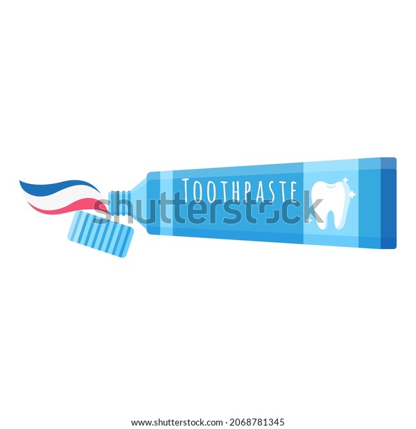 Vector Cartoon Squeezed Toothpaste Oral Care Stock Vector Royalty Free 2068781345