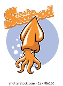 vector of cartoon squid