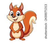 Vector of cartoon squirrel illustration on white