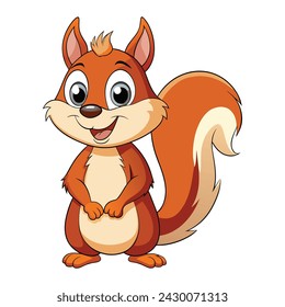 Vector of cartoon squirrel illustration on white