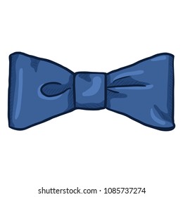 Vector Cartoon Standard Blue Bow Tie. Vintage Fashion Accessory