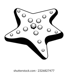 Vector Cartoon Starfish Character isolated illustration