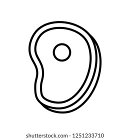 Vector Cartoon Steak Icon Isolated On White Background
