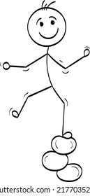 Vector cartoon stick figure or character illustration for print or use as poster, card, flyer or T Shirt