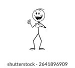 Vector cartoon stick figure drawing
