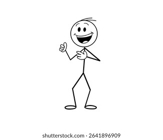 Vector cartoon stick figure drawing