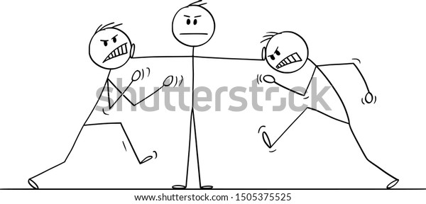 Vector Cartoon Stick Figure Drawing Conceptual Stock Vector (Royalty ...