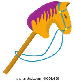 Vector Cartoon Stick Horse