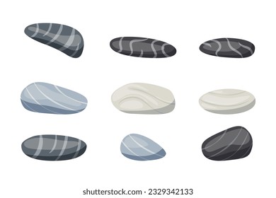 vector cartoon stones collection isolated.