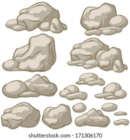 Vector cartoon stones set