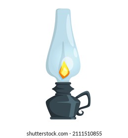 Vector cartoon stryle illustration of vintage lamp