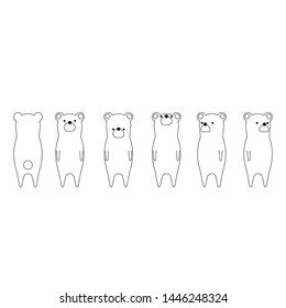 Vector cartoon style bear character, Isolated on white background, Vector