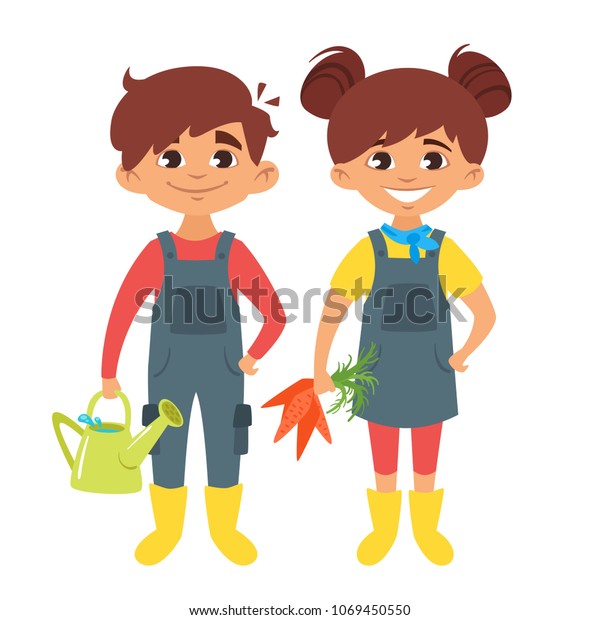 Vector Cartoon Style Boy Girl Characters Stock Vector (Royalty Free ...