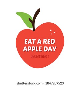 Tarjeta de estilo de dibujos animados vectoriales para la celebración del Día de la Comida de manzana roja.