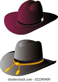 vector cartoon style cowboy hats