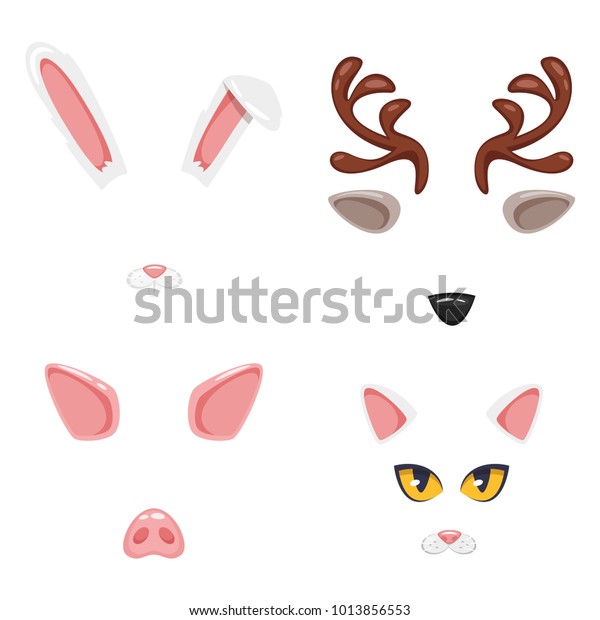 Vector Cartoon Style Cute Animal Faces Stock Vector (Royalty Free ...