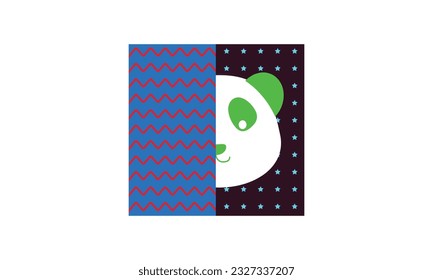  vector cartoon style cute panda punchy pastel colourful seamless pattern