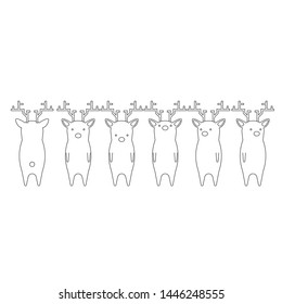 Vector cartoon style deer character, Isolated on white background, Vector