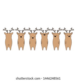 Vector cartoon style deer character, Isolated on white background, Vector