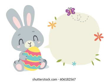 vector cartoon style easter bunny background