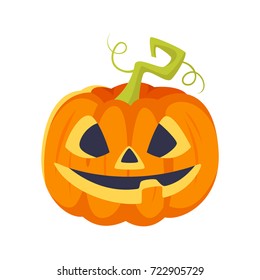 Vector cartoon style Halloween pumpkin isolated on white background.