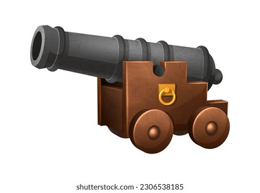 Vektorgrafik-Icon-Illustration. Alte Artillerie Kanone.