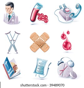 Vector cartoon style icon set. Part 28. Medicine