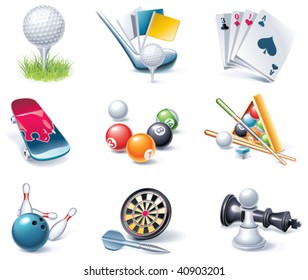 Vector cartoon style icon set. Part 36. Sport