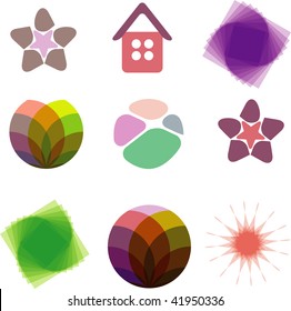 Vector cartoon style icon set
