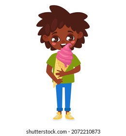 46 Vector African American Children Eating Ice Cream Images, Stock ...