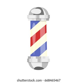 Vector cartoon style illustration of barber pole. Isolated on white background.