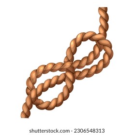 Vector cartoon style illustration. Big pirate knot rope.